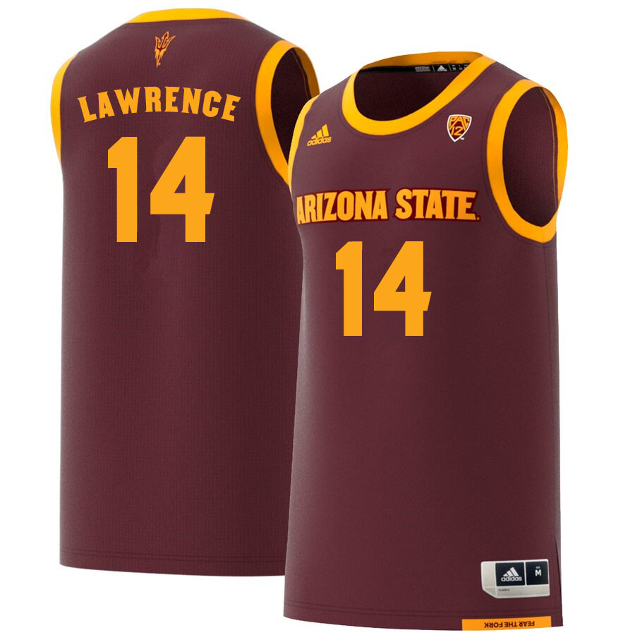 Men #14 Kimani Lawrence Arizona State Sun Devils College Basketball Jerseys Sale-Maroon